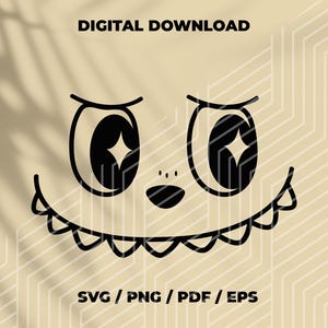 Labu U Expression SVG | Cute Labu Monster Cut File for Cricut & Silhouette | Digital Download PNG Svg | Kawaii Labubu diy Craft