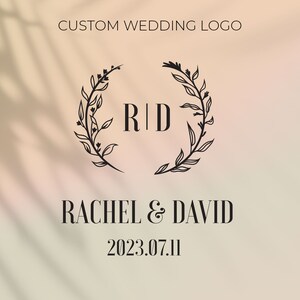 Custom Wedding Logo, Floral Wedding Monogram Logo, Elegant Wedding Logo ...