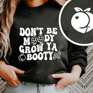 No estés de mal humor, crece ya botín svg, fitness svg, motivacional svg, divertido entrenamiento camiseta svg, ondulado apilado svg, humor adulto, silueta cricut
