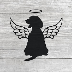 Cane Memorial SVG, File SVG per perdita di cane per Cricut, Angel Wings Svg, Perdita di bassotto, Wiener Svg, Pet Love Svg, Memoria del cane Svg