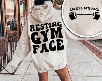 Resting Gym Face SVG: Wavy Letters, Fitness Shirt Design (Digital Download)