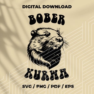 Bober Kurwa SVG, camiseta engraçada SVG, eu amo chanfros Svg, engraçado Bevel meme Svg, bevel Head svg, Buber Kurwa para Cricut, Png,