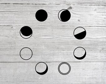 Moon phase svg files for crciut, moon, orb svg, moon phase, instant download, digital download, moon clip art, moon phases svg cutting file