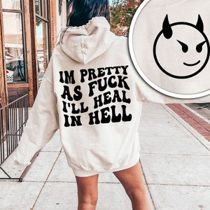 Je suis mesquin comme F*ck, je guérirai en enfer SVG et PNG | Rétro, ondulé, drôle, citation, recto et verso, tendance | Sublimation | Téléchargement numérique
