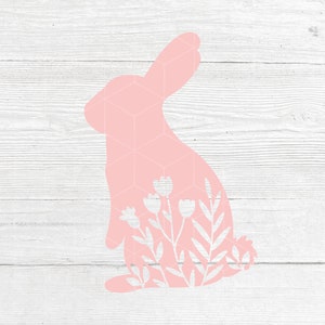 Easter SVG, Floral bunny SVG PNG Files for cutting machines, digital clipart, Easter Digital download, Rabbit spring, spring flowers bunny