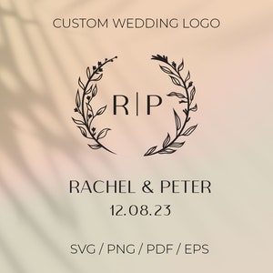Elegant Wedding Logo, Floral Wedding Monogram Logo, Simple Custom Logo, Floral Logo, Premade Logo, DIY Logo, Editable Logo, INSTANT DOWNLOAD