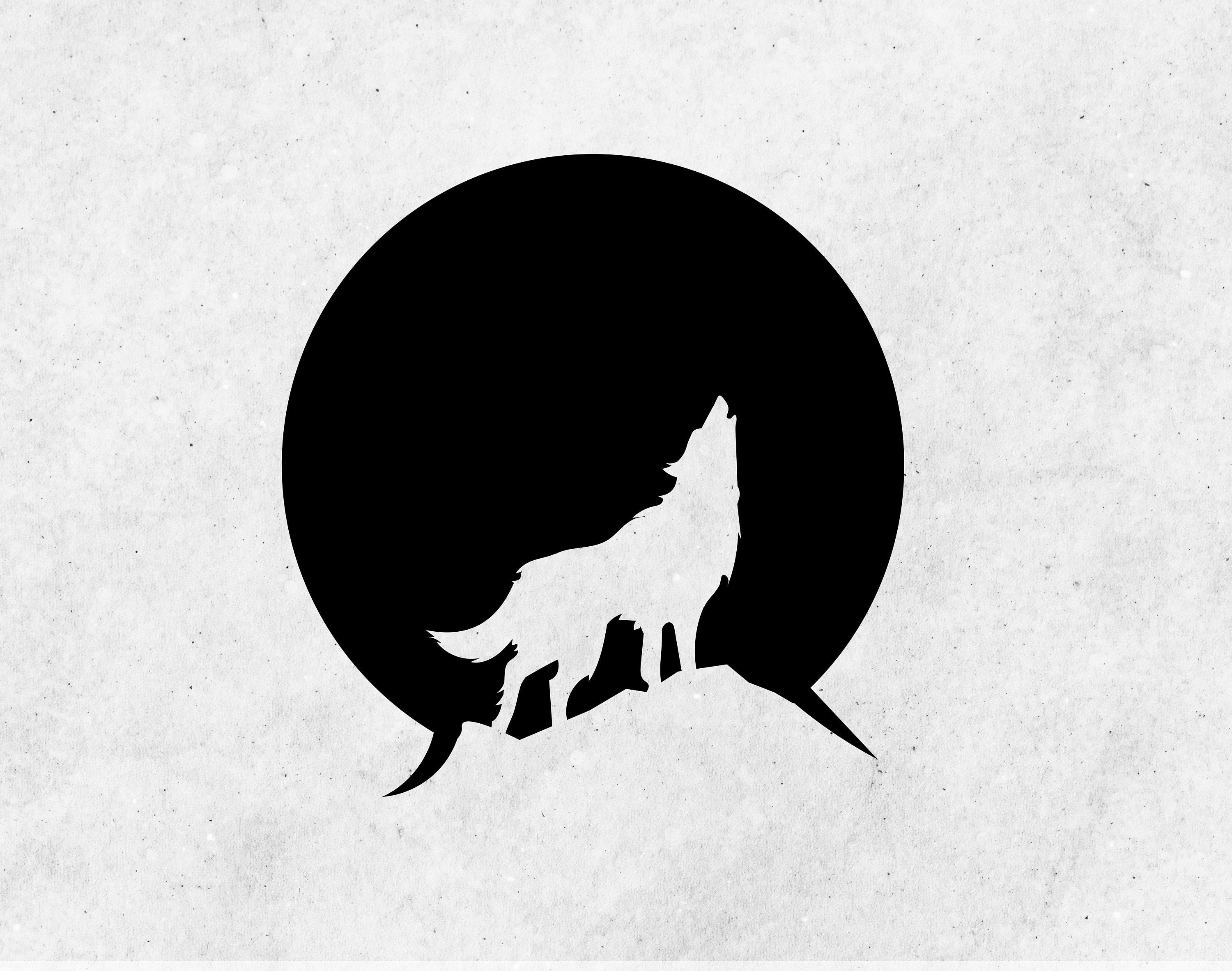 Howling Wolf With Moon Vector Fileswolf Stencil Svg Cricut - Etsy Australia