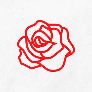 Rosa roja SVG: Clipart floral, archivo de corte Cricut (descarga digital)