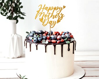 Happy Mother's Day Cake Topper SVG PNG: Cricut bereit (digitaler Download)