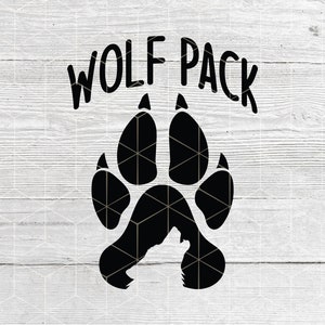 Wolf Pack SVG Digital Download Howling Wolf Paw Print and Wolf for Die ...