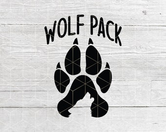 Wolf Pack SVG: Howling Wolf & Paw Print Designs (Digital Download)