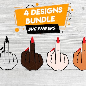 MIDDLE FINGER WOMAN - Commercial Use Svg, Vinyl Cut File, Cricut Design Studio, Woman Hand, Middle Finger Svg, Girl Boss Svg