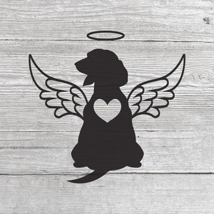 Cane Memorial SVG, File SVG per perdita di cane per Cricut, Angel Wings Svg, Perdita di bassotto, Wiener Svg, Pet Love Svg, Memoria del cane Svg