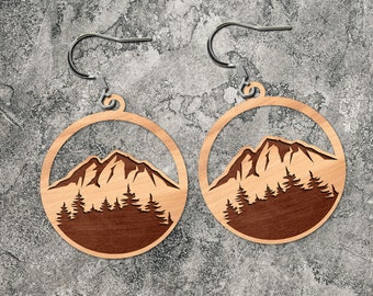 Mountains Earrings SVG: Laser Cut Template (Digital Download)