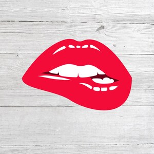 Lips Svg, Red Lips Svg, Kiss Svg, Lips Cut File, Kiss Design, Lips Silhouette, Kissing Lips Svg, Cut Files For Cricut, Png, bite lips sexy