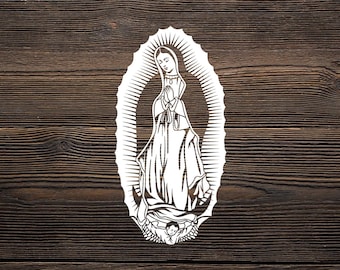 Virgen de Guadalupe SVG PNG File, Virgin Mary Svg, Mother Mary Svg, Lady of Guadalupe, Virgin of Mexico Digital Flie Cricut and Silhouette