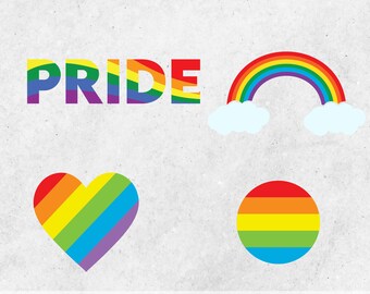 Pride Bundle SVG-filer för Cricut, Rainbow SVG - Love Wins SVG - Rainbow Vector - Gay Svg - Love is Love Svg - Gay Pride Svg - HBTQ Svg