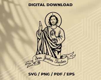 San Judas Tadeo SVG: Archivo vectorial de imágenes prediseñadas religiosas (descarga digital)