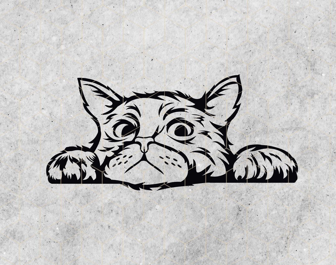 Cute Cat, Peeking Cat SVG, Cat Svg Files for Criut, Funny Kitty, Cat