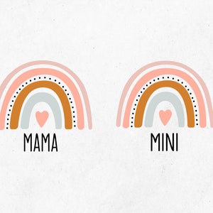Mama Mini Regenbogen SVG Bundle, Dateien, Mama und Mini svg, Boho Regenbogen svg, Regenbogen svg, Mama Regenbogen svg, Pastelldruck svg