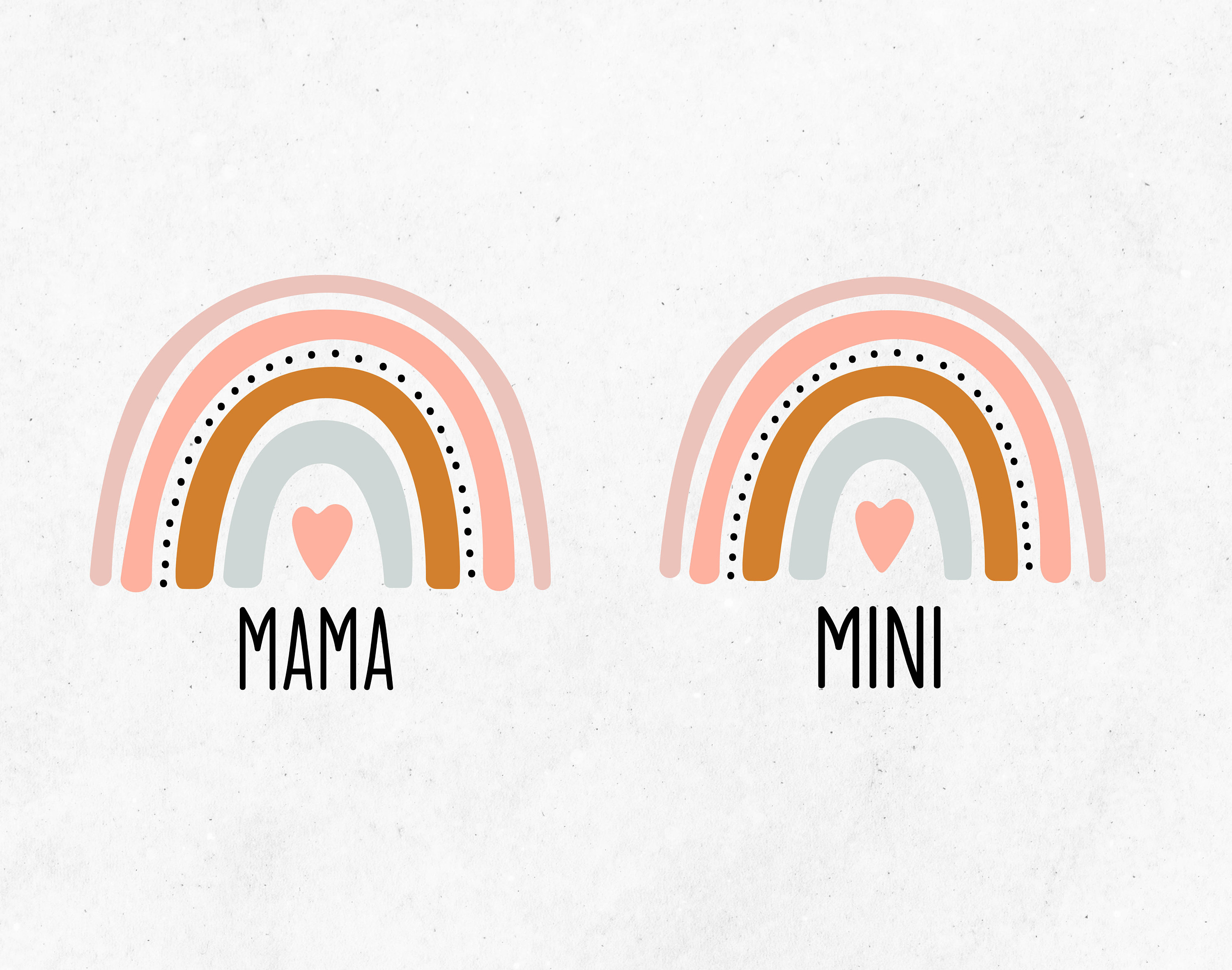 Mama Mini Rainbow Svg Cut Files Mommy and Mini Svg Boho | Etsy