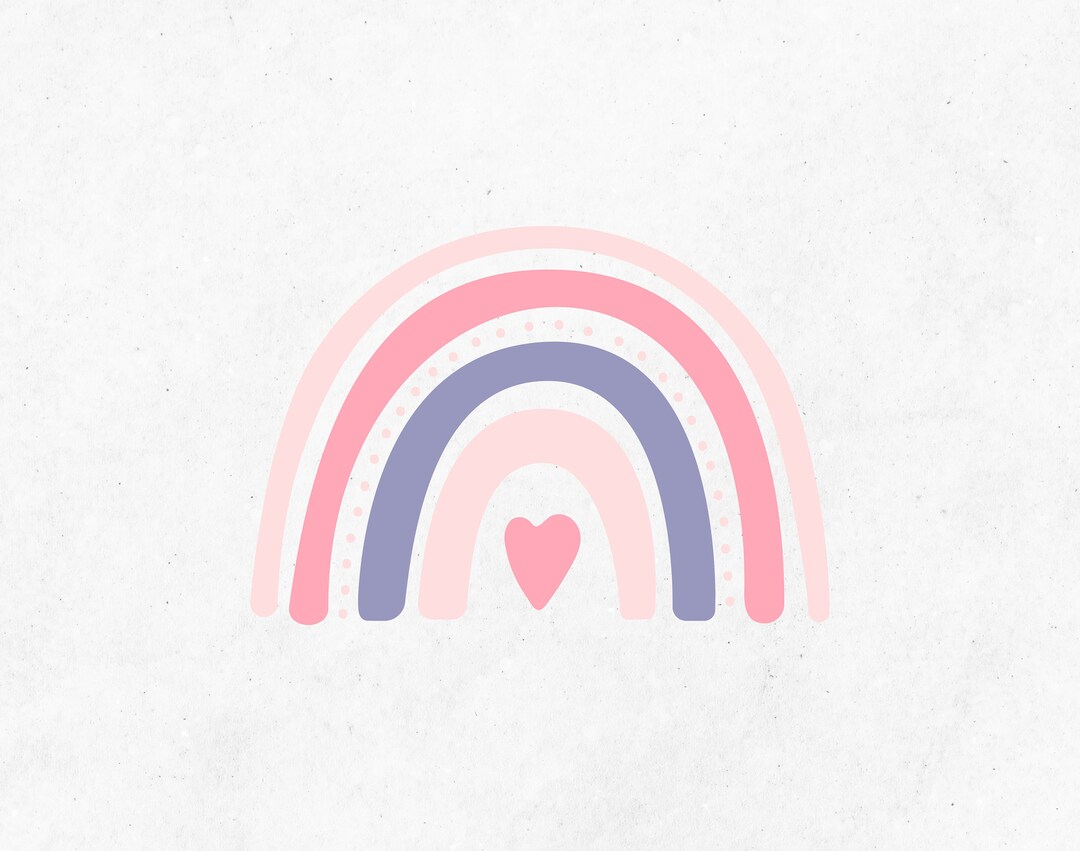 Pastel Rainbow SVG Cut File | Boho Rainbow Sticker SVG File | Rainbow ...