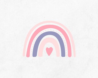 Pastel Rainbow Easter SVG Cut File | Boho Rainbow Sticker SVG File ...