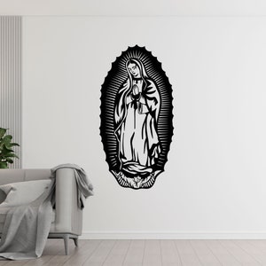 Virgen de Guadalupe SVG PNG File, Virgem Maria Svg, Mãe Maria Svg, Senhora de Guadalupe, Virgem do México Arquivo de corte a laser digital Flie