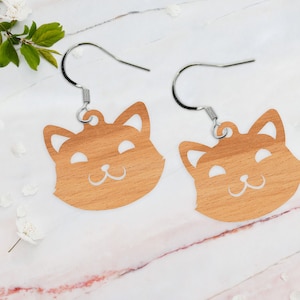 Katze Ohrringe SVG, Laser geschnitten SVG-Dateien, DIY Teardrop Ohrring Vorlage Sofortiger Download, Silhouette Cut Files, Download, Laser geschnitten Holz