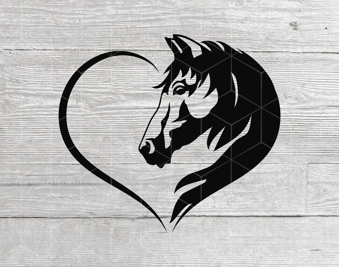 Horse SVG Heart SVG, Digital Download Horse SVG, I Love Horses Svg