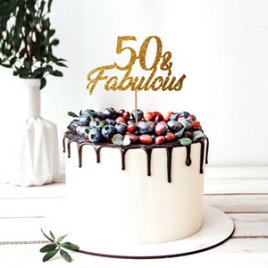 Cake Topper svg, 50 und fabelhafte Cake Topper svg, 50 th Birthday Cake Topper SVG, Geburtstag svg, png sofortigen download, Fifty and Fabulous svg