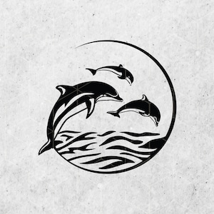Dauphin SVG, Dauphins nageurs PNG, Dauphins sauteurs, fichier coupé silhouette cricut, téléchargement instantané, conception de sublimation, dauphin sautant