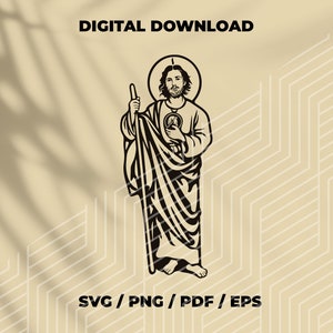 Saint Judas Thaddeus SVG, Religious SVG Clipart, Religion SVG, Clipart, Cricut, Silhouette, Jesus Cut File, Vector, Vinyl File, Eps, Png,