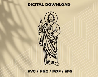 San Judas Tadeo SVG: Clipart religioso, Cricut, silueta (descarga digital)