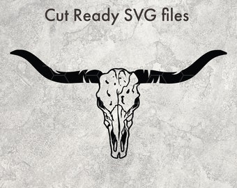 Longhorn Bull Skull SVG: Western Clipart Design (Digital Download)
