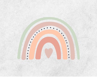 Pastel Rainbow Easter SVG Cut File | Boho Rainbow Sticker SVG File ...