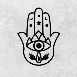 Hamsa Hand SVG | Spirituelles Zeichen | Digitale Plotterdatei | SVG, Png, Eps, Silhouette Cut File, Magischer Schutz, PDF,