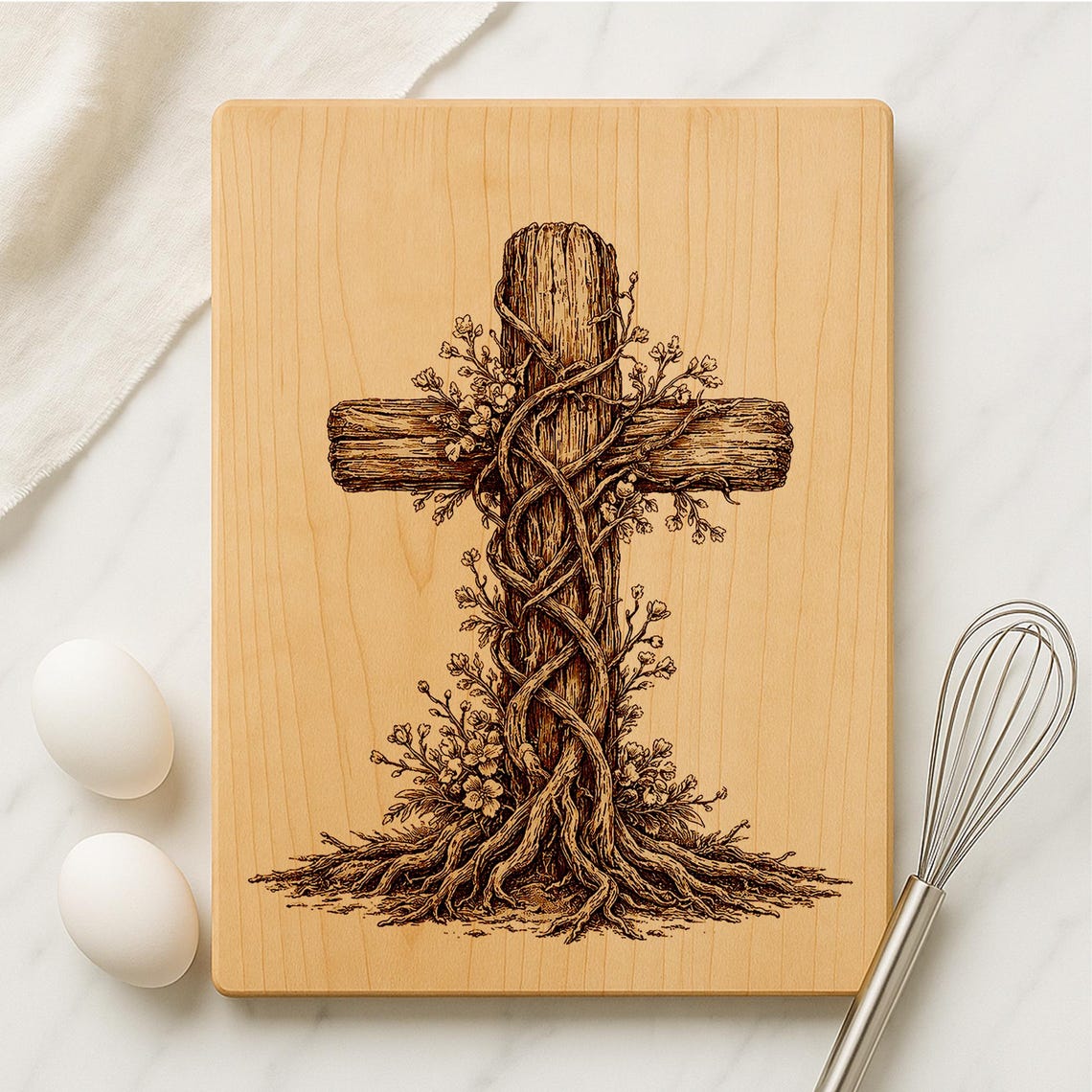 Rooted Cross, Spring Cross SVG PNG, Rooted in Faith, Laser Engraving ...