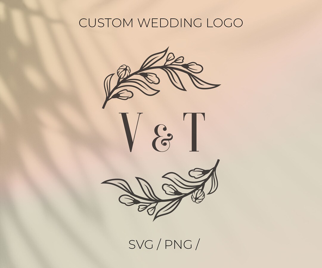 Floral Wedding Monogram Logo: Elegant DIY Design (SVG/PNG) - Etsy