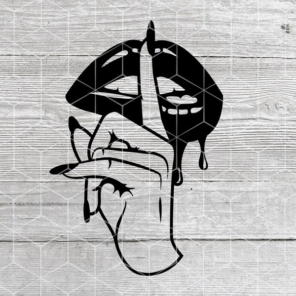 Sexy Dripping Lips SVG | Shh Quiet Mouth | Finger Gesture SVG | Hip Hop Rapper Attitude Design | Cosmetic Beauty Art | Cricut Cut File |
