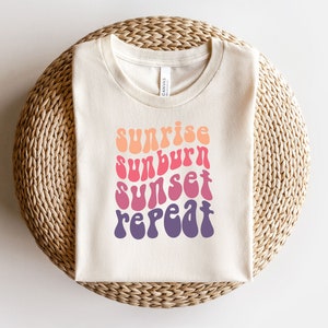 Zonsopgang Zonnebrand Zonsondergang Herhaal SVG, Zomer citaat, Zomertijd, Vakantie, Strand SVG, Boho SVG, Svg Eps Png Silhouet bestanden voor cricut vector