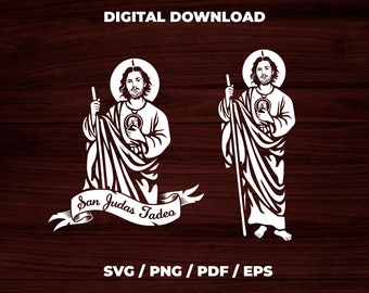 Saint Judas Thaddeus SVG, Religious SVG Clipart, Religion SVG, Clipart, Cricut, Silhouette, Jesus Cut File, Vector, Vinyl File, Eps, Png,