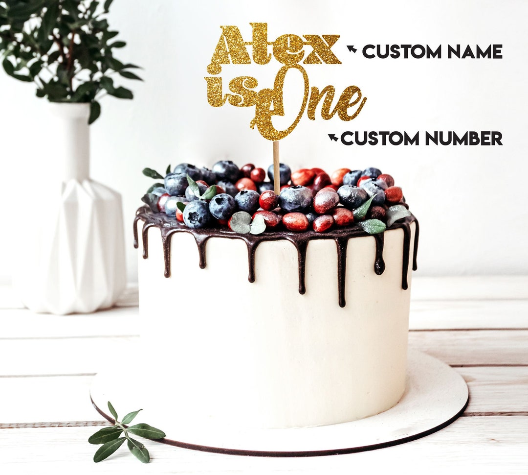 Personalized Birthday Cake Topper SVG, Custom Year Cake Topper Svg