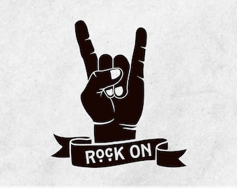 Let's Rock SVG, Rock svg rock and roll svg rock tshirt design rock star svg rock cricut file rock on hand sign, silhouette jpg png eps file