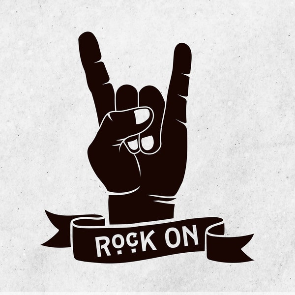 Let's Rock SVG, Rock svg rock and roll svg rock tshirt design rock star svg rock cricut file rock on hand sign, silhouette jpg png eps file