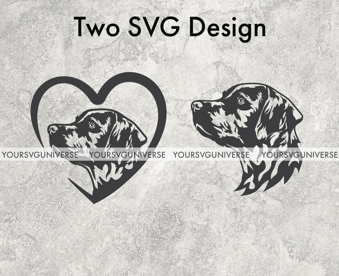 Black Labrador Retriever SVG: Valentine Lab Clipart, Dog Profile ...