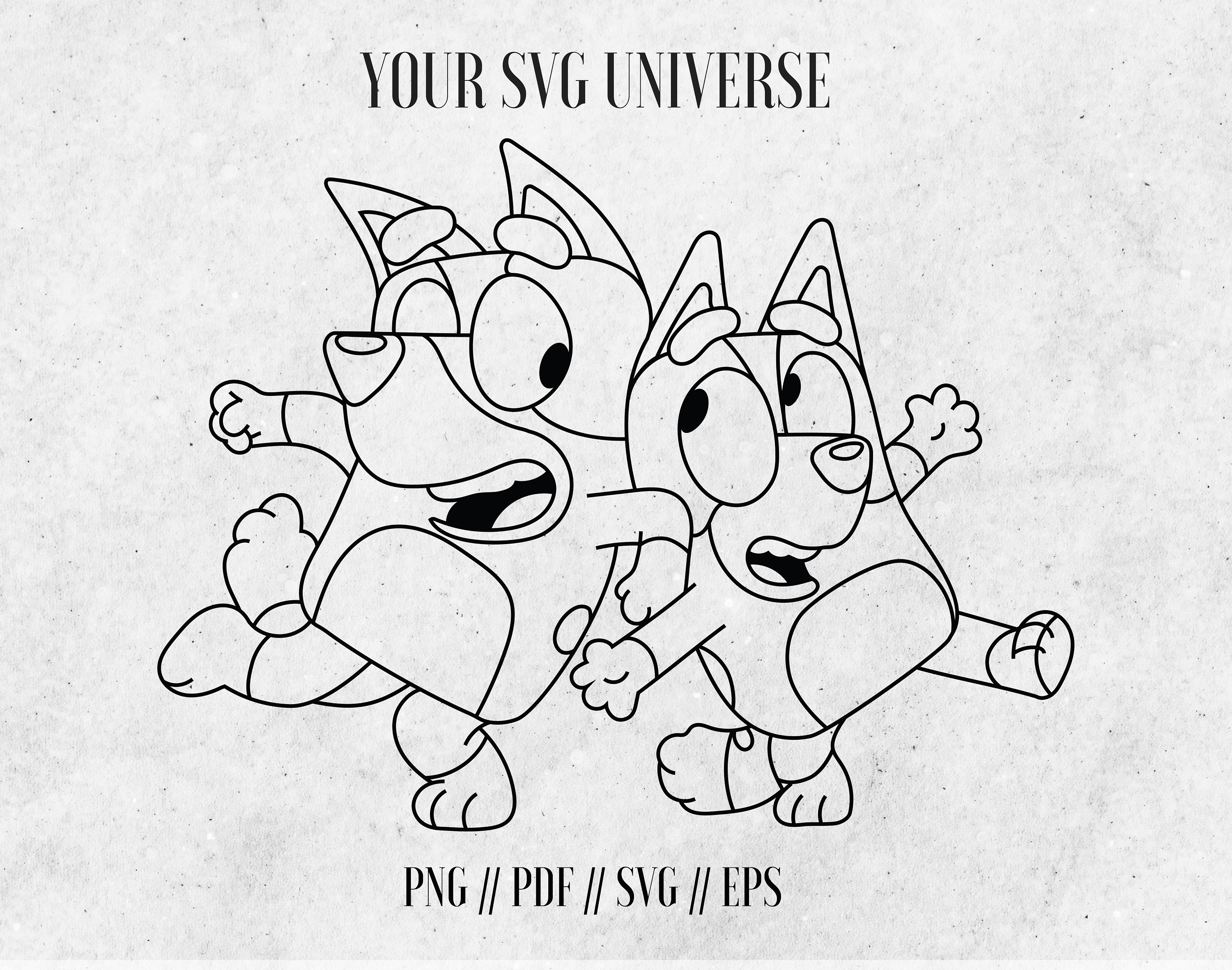 Download Bluey Heeler and Bingo Heeler vector files for cricut ...