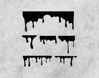 Dripping Borders SVG Cut Files: Paint Drip Clipart (Digital Download)