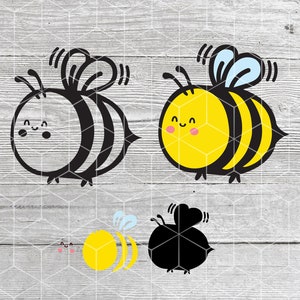 Abeja SVG PNG, Abejorro, Abeja de miel SVG, Abeja linda PNG, Archivo de corte en capas, Clip Art de abeja, Descarga digital instantánea de Silhouette Cricut