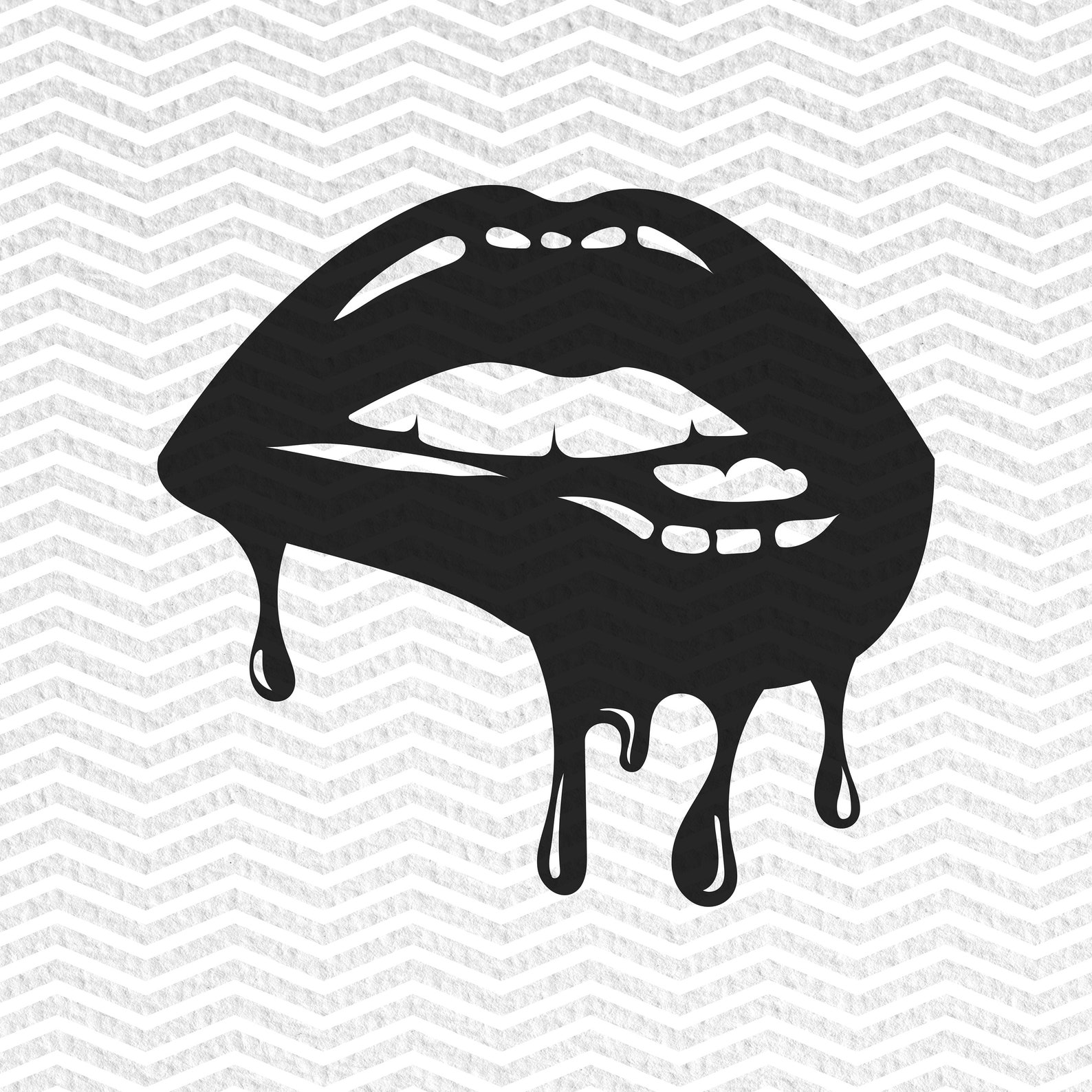 Black Dripping Lips vector files for For Cricut SVG PNG PDF | Etsy